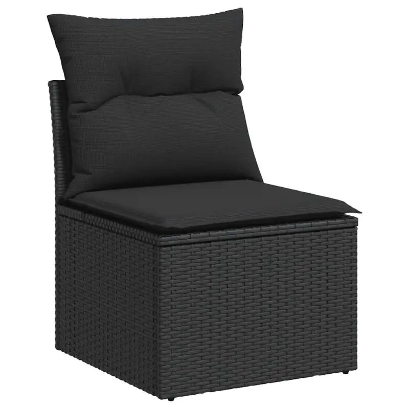 Loungetuinset van zwart materiaal en gepoedercoat staal met ruime afmetingen - Tuinsets