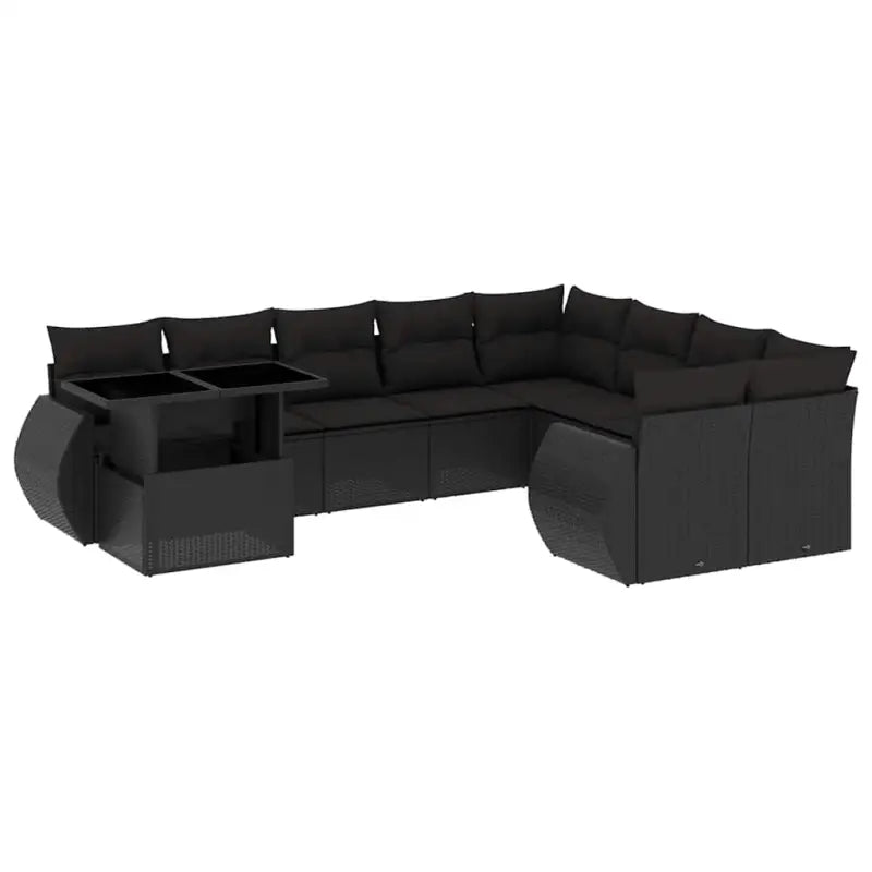Loungetuinset van zwart materiaal en gepoedercoat staal met ruime afmetingen - Tuinsets