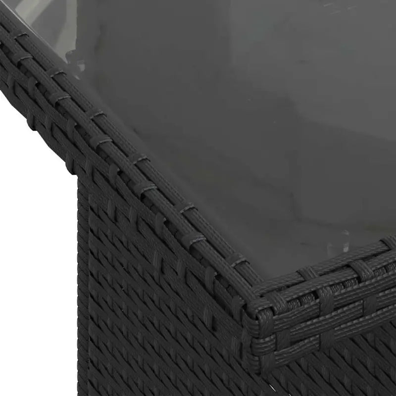 Loungetuinset van zwart materiaal en gepoedercoat staal met ruime afmetingen - Tuinsets