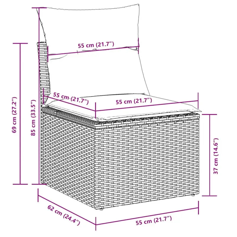 Loungetuinset van zwart materiaal en gepoedercoat staal met ruime afmetingen - Tuinsets