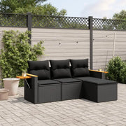 Loungetuinset van zwart materiaal en gepoedercoat staal met ruime afmetingen - Tuinsets