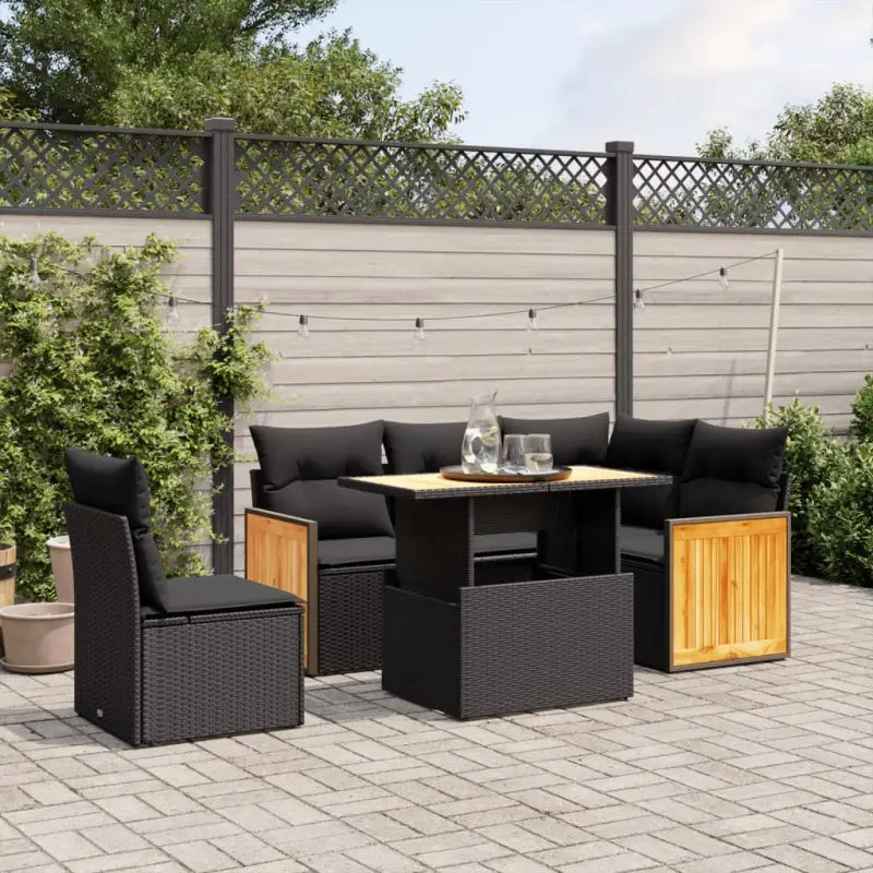 Loungetuinset van zwart materiaal en gepoedercoat staal - Zwart - Tuinsets