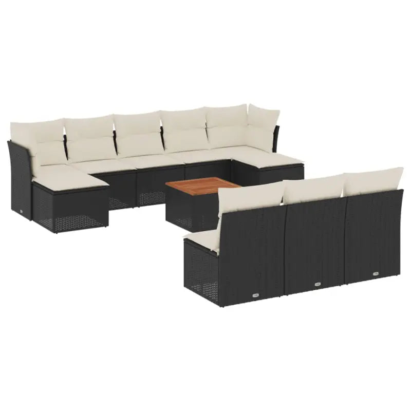 Loungetuinset van zwart materiaal met gepoedercoat staal en afmetingen - Tuinsets