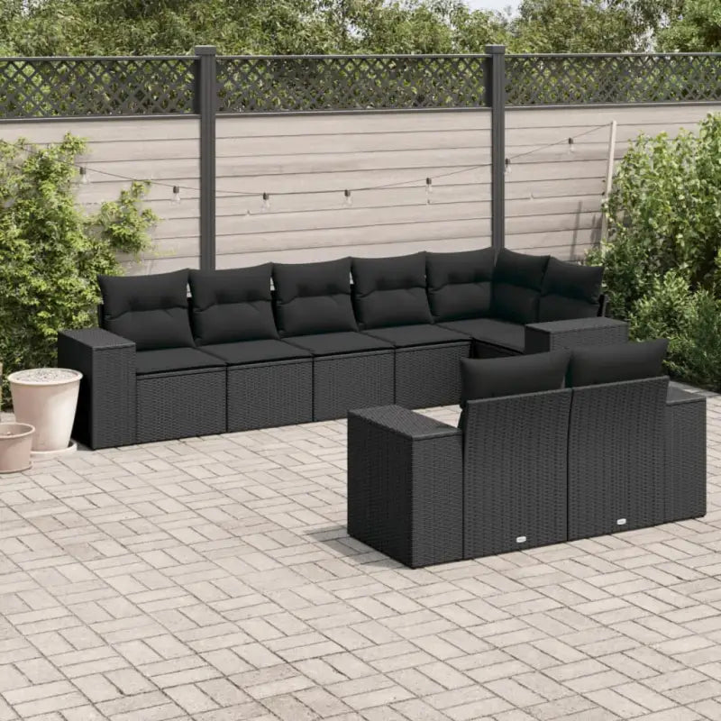 Loungetuinset van zwart materiaal met gepoedercoat staal afmetingen - Zwart / Zonder tafel - Tuinsets