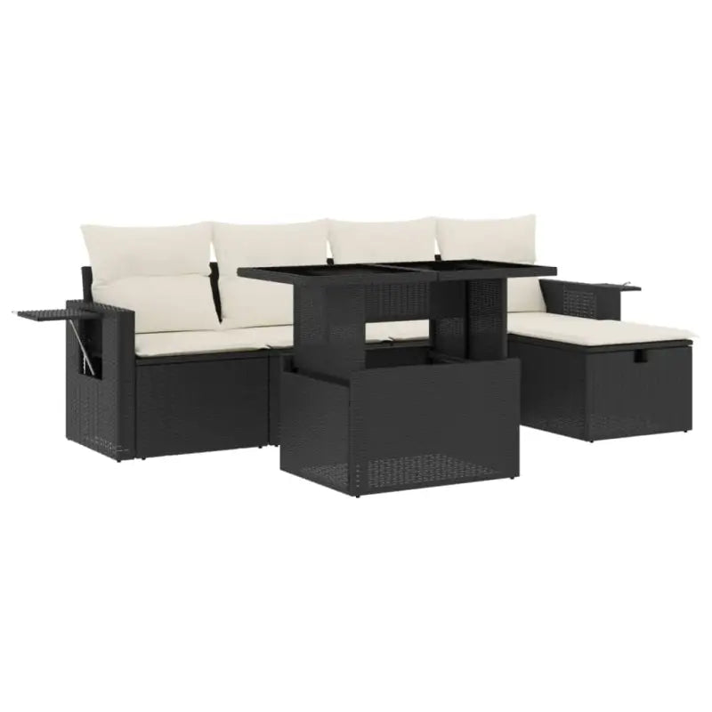 Loungetuinset van zwart materiaal met gepoedercoat staal afmetingen - Tuinsets