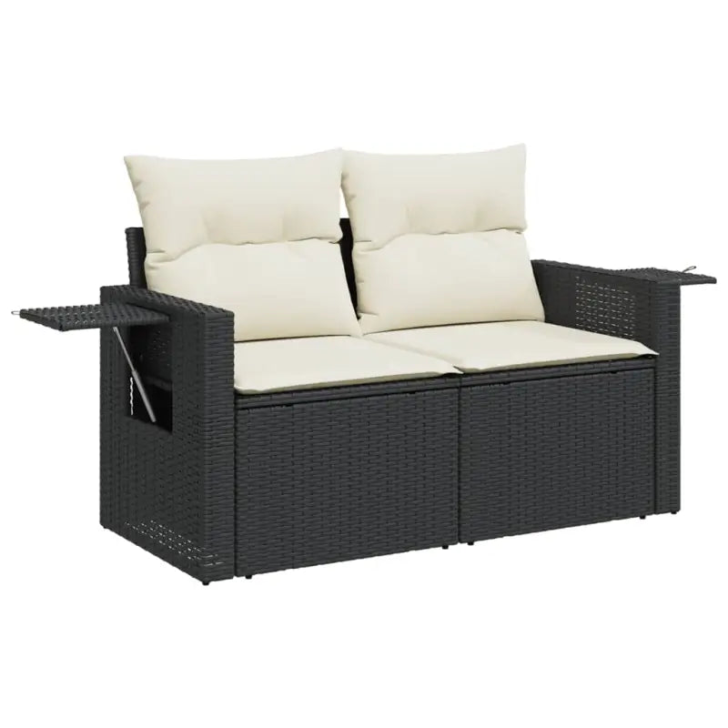Loungetuinset van zwart materiaal met gepoedercoat staal afmetingen - Tuinsets