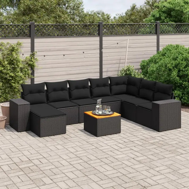 Loungetuinset van zwart materiaal met waterdichte tas en gepoedercoat staal - Zwart - Tuinsets