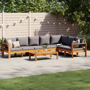 Loungetuinstel van massief acaciahout met wasbare hoes en olieafwerking - Tuinsets