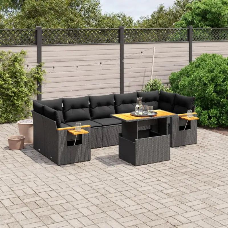 Loungezaal in grijs materiaal met gepoedercoat staal en comfortabele afmetingen - Zwart / zonder opbergruimte - Tuinsets