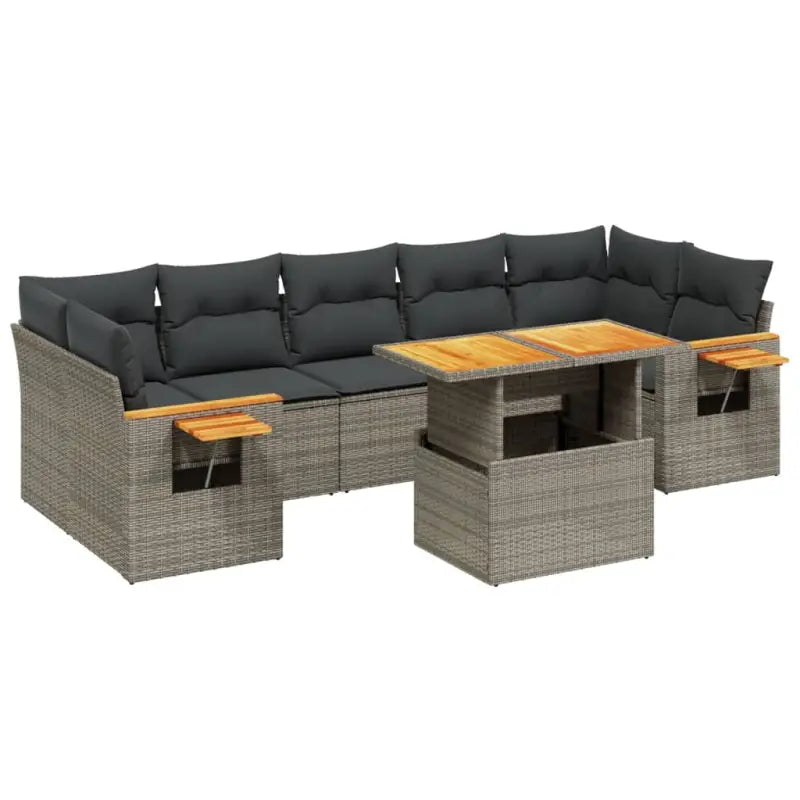 Loungezaal in grijs materiaal met gepoedercoat staal en comfortabele afmetingen - Tuinsets