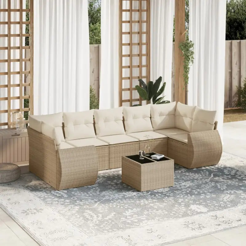 Loungezetel met beige materiaal en gepoedercoat staal afmetingen - beige en crèmekleurig - Tuinsets
