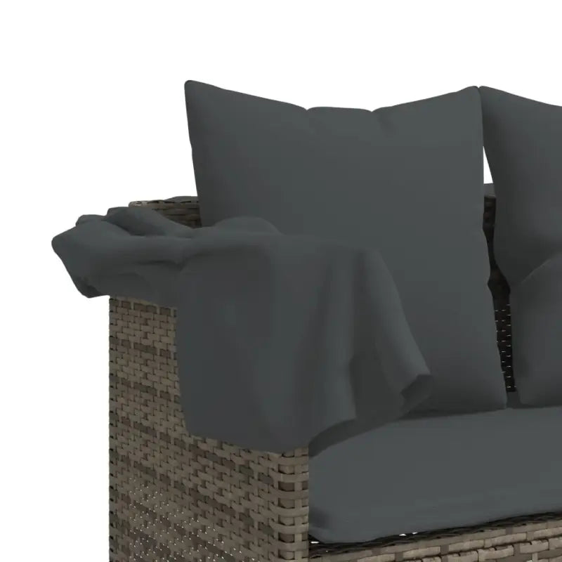 Loungezets in poly rattan met verstelbare posities en gepoedercoat staal - Tuinsets
