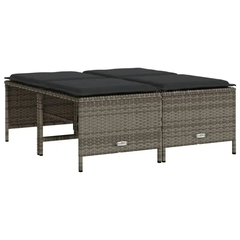 Loungezets in poly rattan met verstelbare posities en gepoedercoat staal - Tuinsets