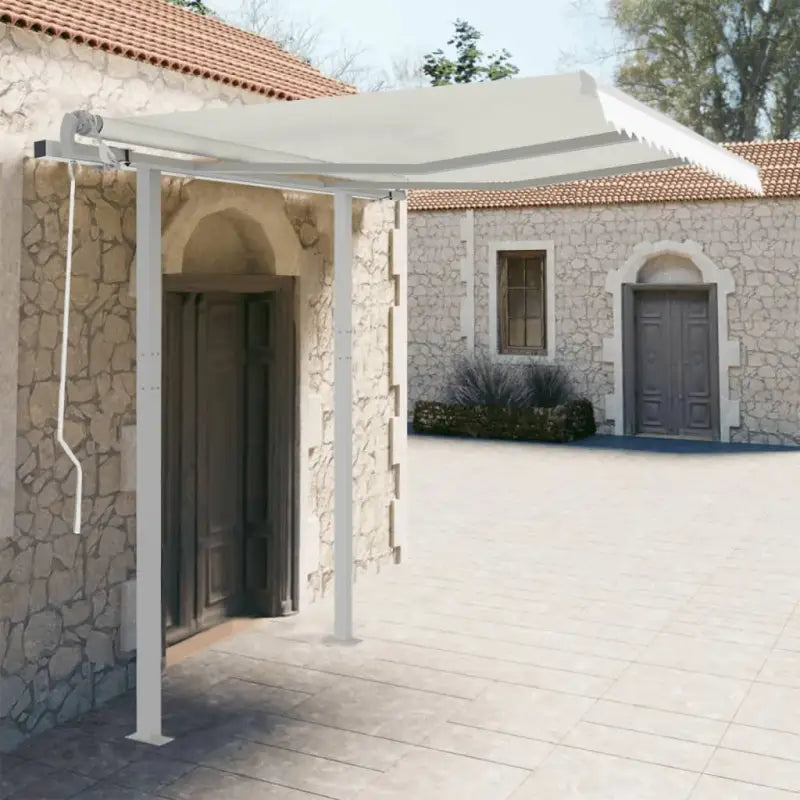 Luifelpaalset voor extra stabiliteit en schaduw op terras en tuin - Wit / 300 x 245 cm / 1 - Zonwering