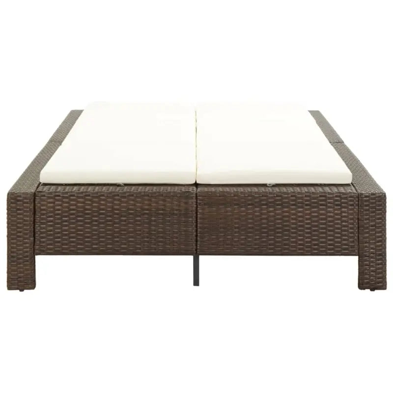 Luxe 2-persoons ligbed met poly rattan en gepoedercoat stalen frame - Tuinbedden
