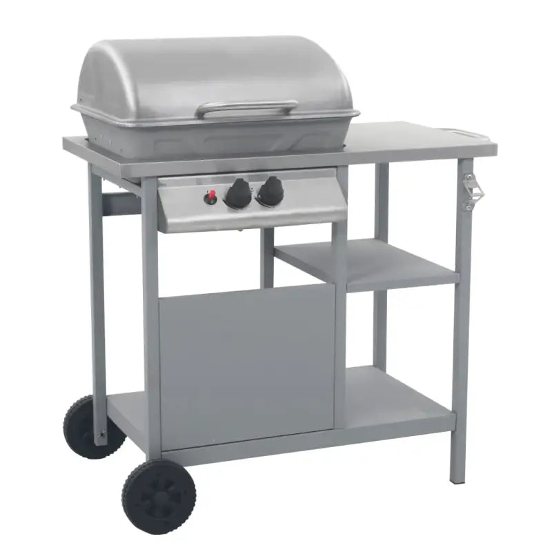 Luxe gasbarbecue met zijtafeltje voor gezellige tuinfeesten - Zilver - Barbecues