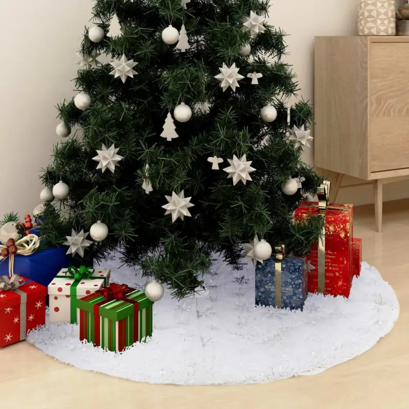 Luxe kerstboomrok met bont voor een warme kerstversiering - Kerstboomrokken