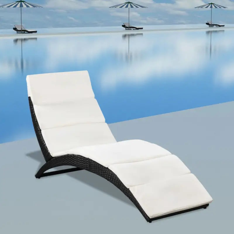 Luxe Ligstoelen met gepoedercoat stalen frame voor tuin en terras - Zwart en wit / 1 / Ja - Ligstoelen