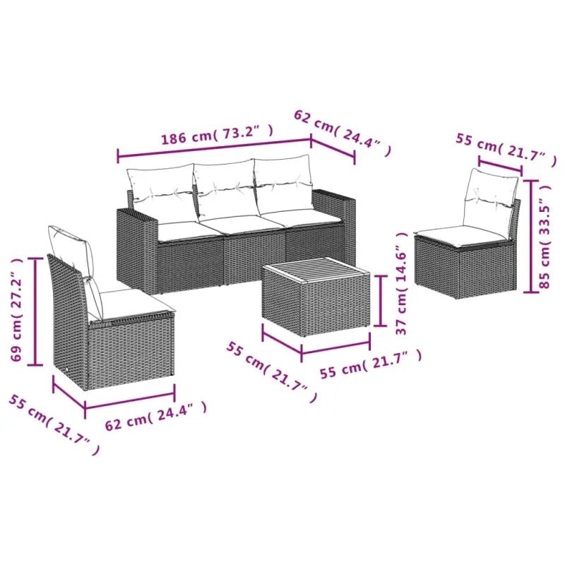 Luxe loungeset met gepoedercoated staal en waterdichte tas in grijs - Grijs - Tuinsets