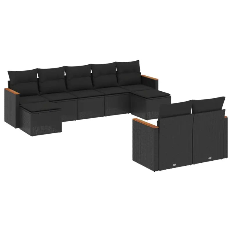 Luxe loungeset met zwart materiaal en waterdichte tas voor buitengebruik - Tuinsets