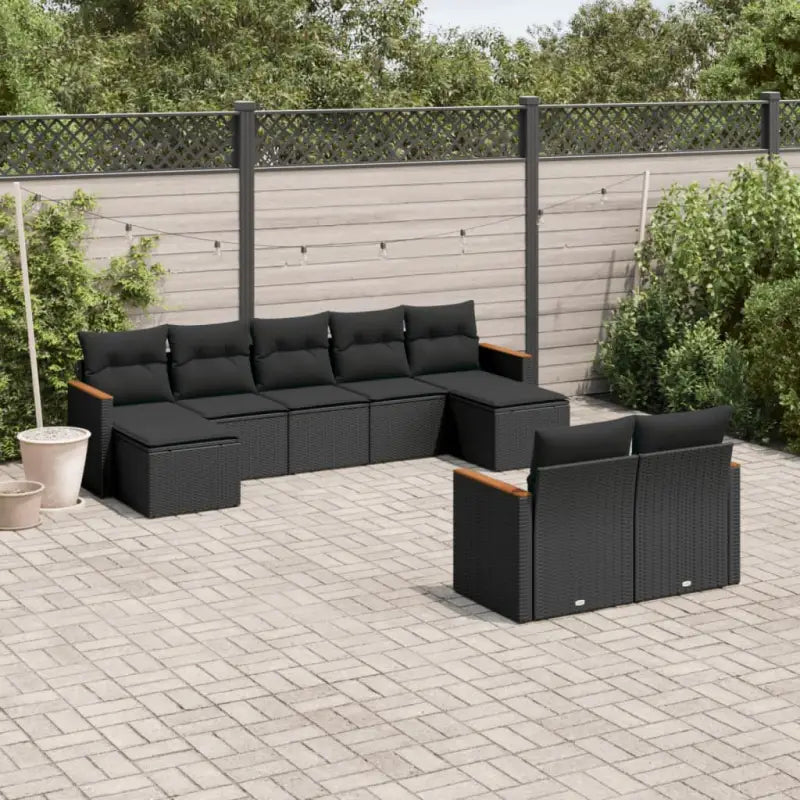 Luxe loungeset met zwart materiaal en waterdichte tas voor buitengebruik - Tuinsets
