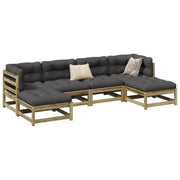 Luxe loungeset van massief grenenhout met modulair ontwerp voor comfortabel buitenplezier - Tuinsets