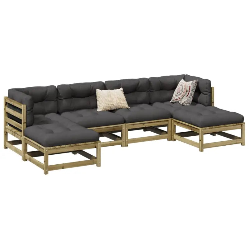 Luxe loungeset van massief grenenhout met modulair ontwerp voor comfortabel buitenplezier - Tuinsets