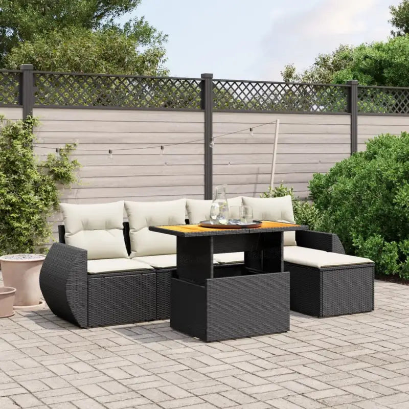 Luxe tuinkussen Set in zwart materiaal met gepoedercoat staal - Zwart en crème / zonder opbergruimte - Tuinsets