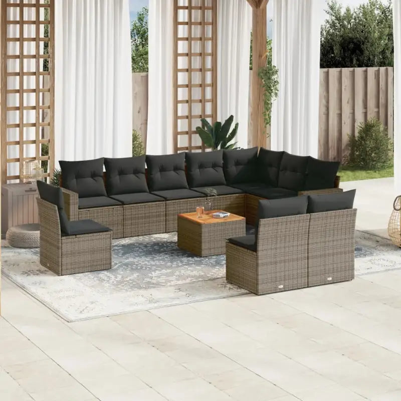 Luxe tuinset met beige materiaal en gepoedercoat staal afmetingen - grijs en donkergrijs - Tuinsets
