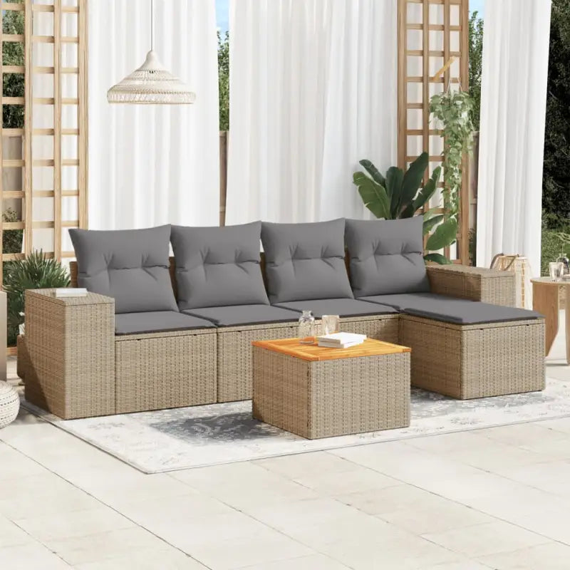 Luxe tuinset met beige materiaal en gepoedercoat staal afmetingen - Beige en grijs - Tuinsets