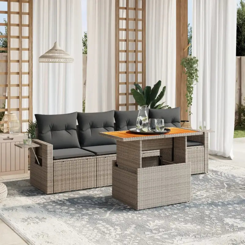 Luxe tuinset met grijs materiaal en gepoedercoat staal voor buitenplezier - Grijs / zonder opbergruimte - Tuinsets