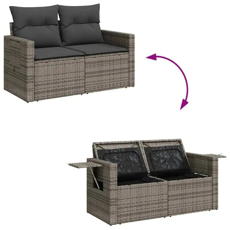 Luxe tuinset met grijs materiaal en gepoedercoat staal voor buitenplezier - Tuinsets