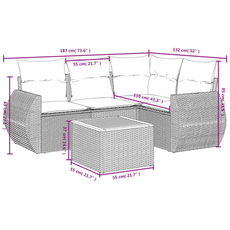 Luxe tuinset met waterdichte tas en beige materiaal en gepoedercoat staal - Tuinsets
