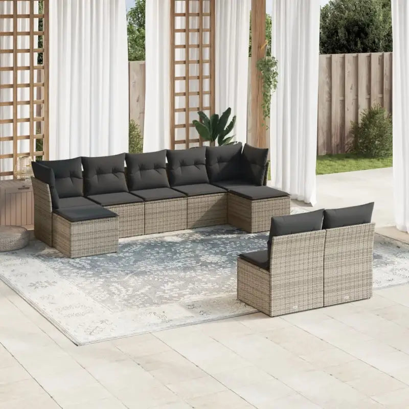 Luxe tuinset met zwart materiaal en gepoedercoat staal - Grijs / Zonder tafel - Tuinsets