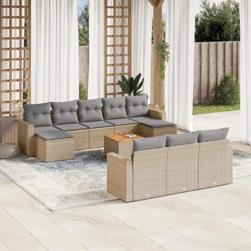 Luxe tuinsets van zwart materiaal met waterdichte tas en gepoedercoat staal - Beige en grijs - Tuinsets