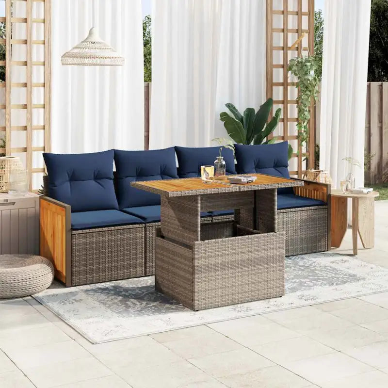 Luxe tuintuinset van grijs materiaal met gepoedercoat staal - Tuinsets