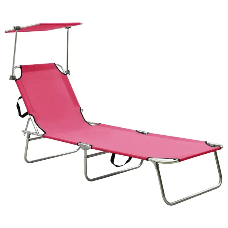 Luxe verstelbare ligstoel met zonnekap voor comfortabel zonnen - Roze / 1 - Ligstoelen