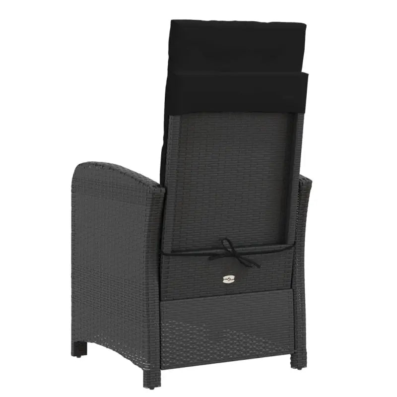 Luxe zwart materiaal wicker tuinset met gepoedercoat staal en poly rattan - Tuinsets