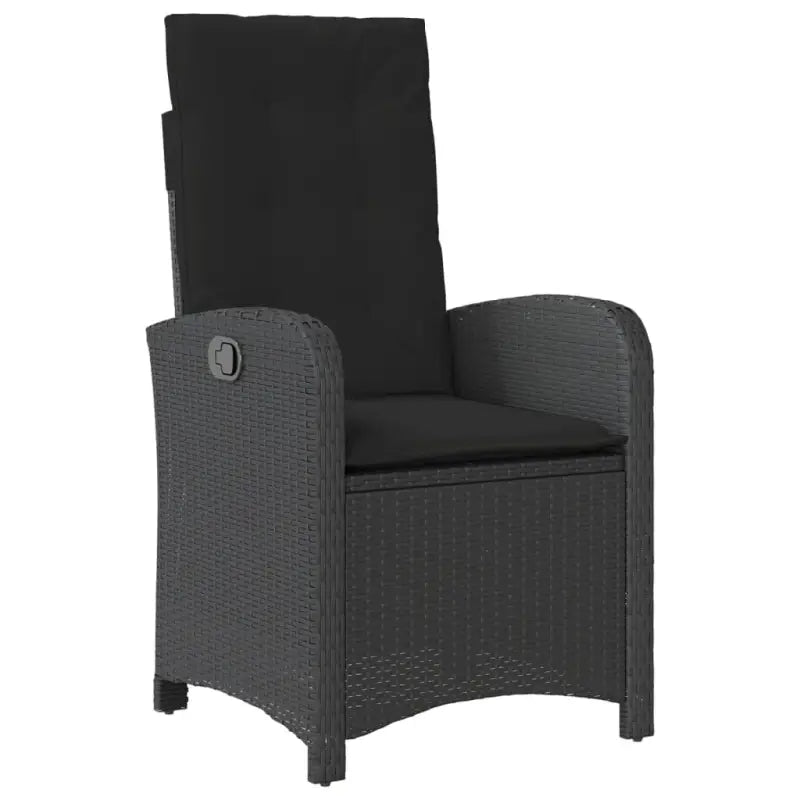 Luxe zwart materiaal wicker tuinset met gepoedercoat staal en poly rattan - Tuinsets
