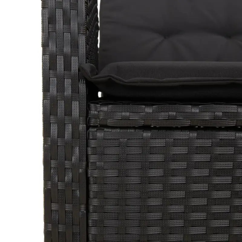 Luxe zwart materiaal wicker tuinset met gepoedercoat staal en poly rattan - Tuinsets