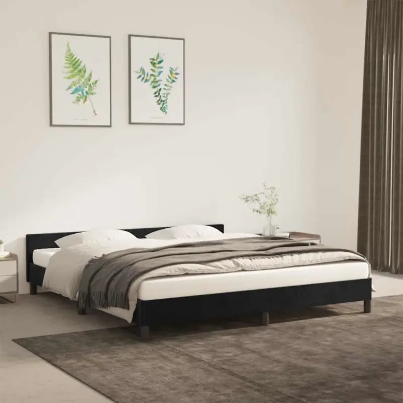 Luxueus bedframe met hoofdeinde en multiplex lattenbodem - Zwart / 160 x 200 cm - Bedden & bedframes