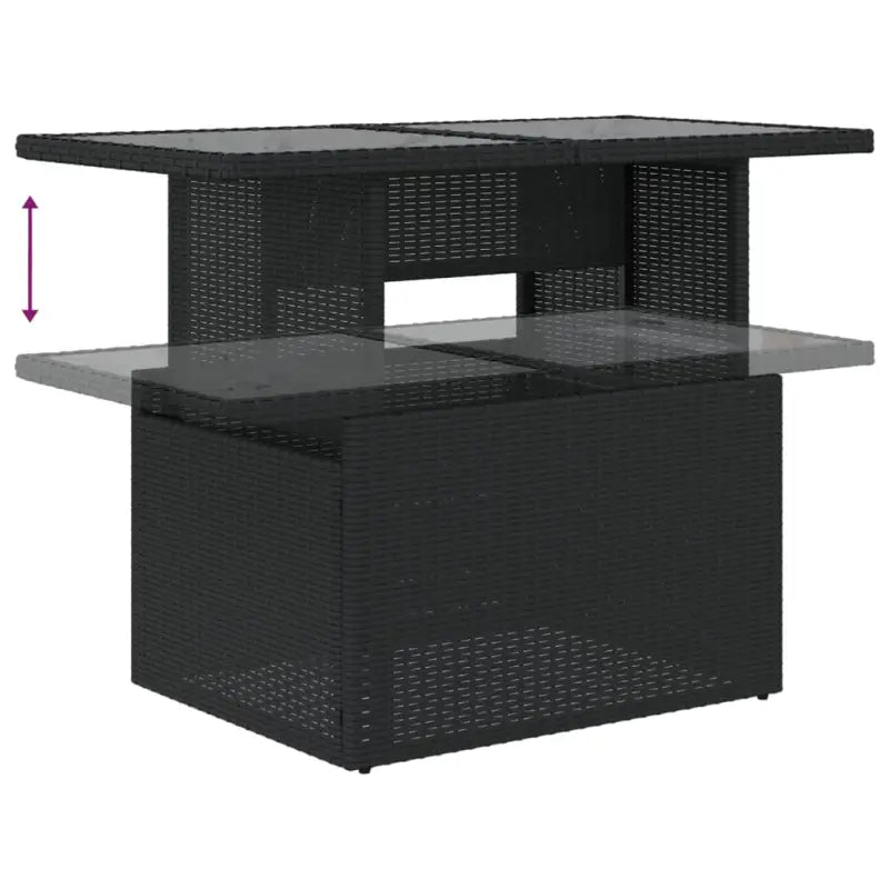 Luxueuze loungeset van zwart materiaal en gepoedercoat staal - Tuinsets