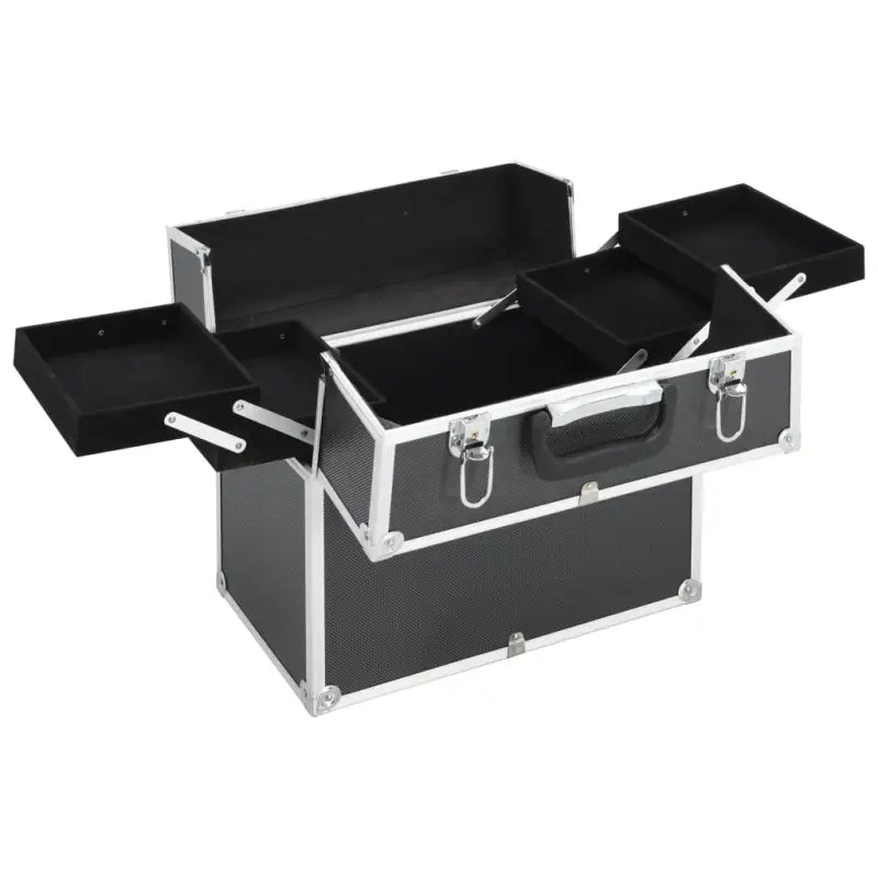 Make-up Koffer met Uitklapbaar Bovengedeelte voor Stijl en Orde - Zwart / 1 - Toilettassen