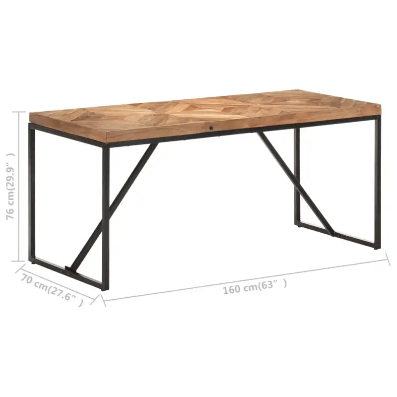 Massief acacia eettafel met industriële uitstraling voor woonkamer of keuken - Eettafels