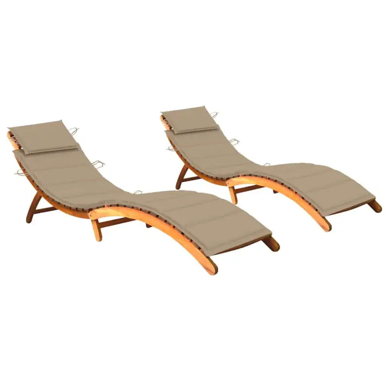 Massief acaciahout ligbedden Voor binnen en buiten diverse afmetingen - Beige / 1 / 2 ligbedden - Ligstoelen