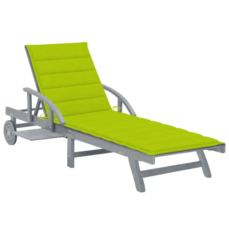 Massief Acaciahout Ligstoel met Greywash Afwerking voor Buitenplezier - Heldergroen / 1 - Ligstoelen