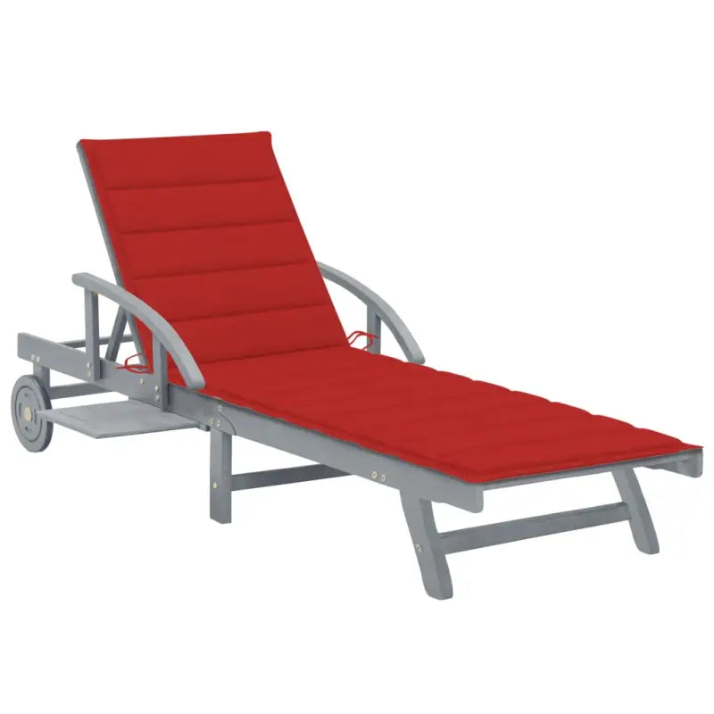 Massief Acaciahout Ligstoel met Greywash Afwerking voor Buitenplezier - Rood / 1 - Ligstoelen