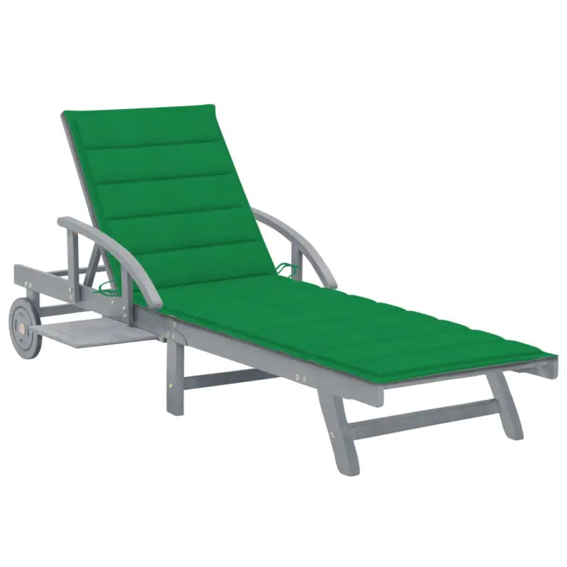 Massief Acaciahout Ligstoel met Greywash Afwerking voor Buitenplezier - Groen / 1 - Ligstoelen