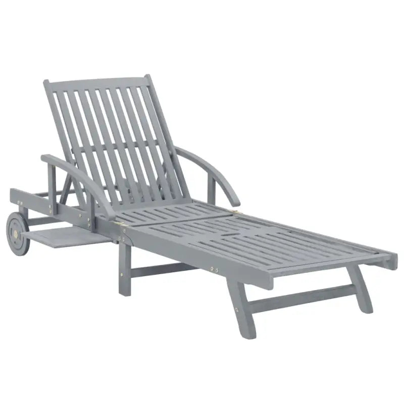 Massief Acaciahout Ligstoel met Greywash Afwerking voor Buitenplezier - Ligstoelen
