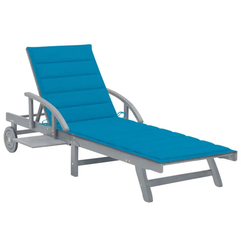 Massief Acaciahout Ligstoel met Greywash Afwerking voor Buitenplezier - Blauw / 1 - Ligstoelen